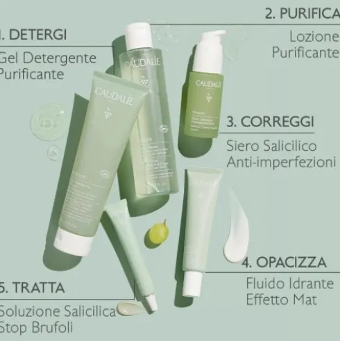 Caudalie Vinopure Fluido Idratante Effetto Mat - Adatto per pelle mista o con imperfezioni - 40 ml