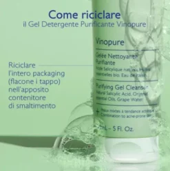 Caudalie Vinopure Gel Detergente Purificante - Gel detergente anti imperfezioni - 75 ml - Nuovo packaging