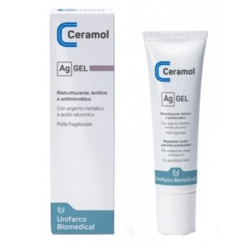Ceramol AG Gel Ristrutturante Lenitivo Antimicrobico Pelle Sensibile 30ml