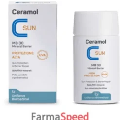 Ceramol Sun Mineral Barrier 30 Fluido Solare SPF30 Alta Protezione 50ml