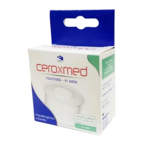 Ceroxmed Cerotto Adesivo Seta Aerati per Fissaggio Medicazioni 500x2,5 cm