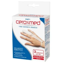 Ceroxmed Rete Tubolare Salvadito Medicazione per Dito Protezione e Fissaggio x3