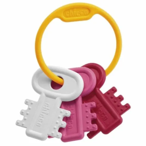 Chicco Chiavi Colorate Rosa Gioco per Sviluppo Uditivo e Dentizione 3+ Mesi