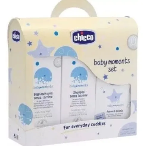 Chicco Set Bagno Baby Moments con Bagnoschiuma, Shampoo e Colonia