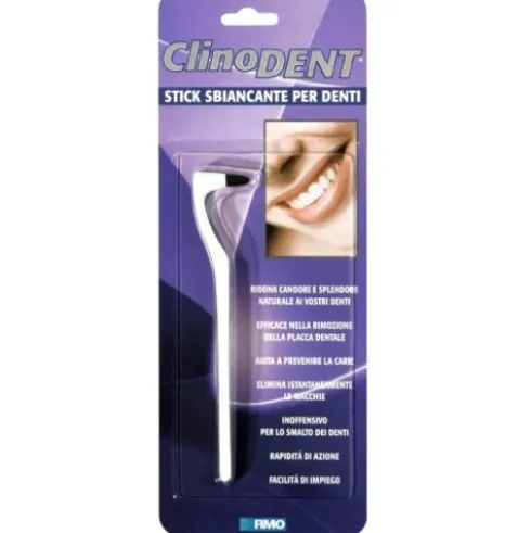 Clinodent Stick Sbiancante Denti per Rimozione Placca e Sbiancamento