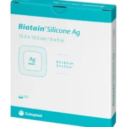 Coloplast Biatain Ag Pur Adesivo Medicazione Schiuma di Poliuretano 12,5x12,5 cm