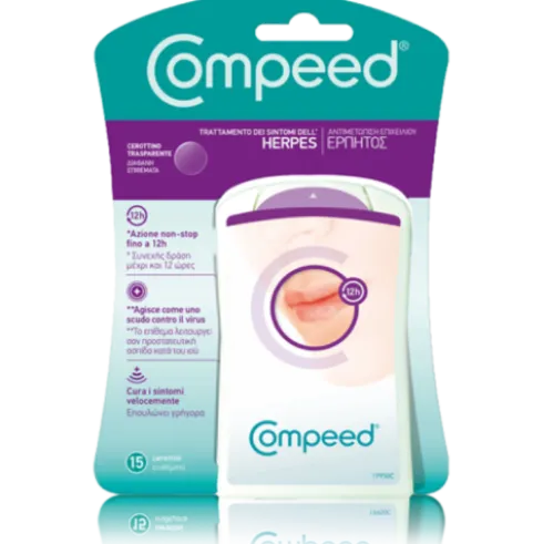Compeed Cerotti Herpes - Trattamento dell' Herpes Labiale - 15 cerotti trasparenti