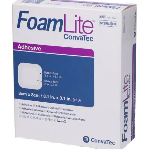 Convatec Foam Lite 8X8 Medicazione Assorbente 10 Pezzi