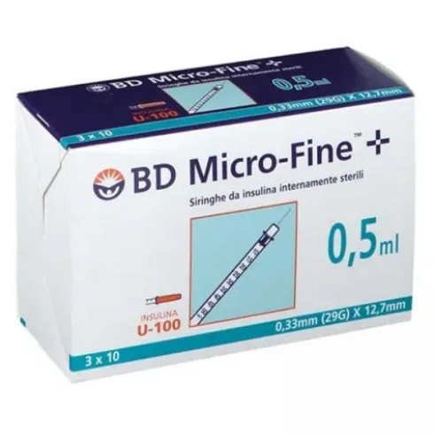 Corman Siringa Insulina BD Micro-Fine + 0,5 ml G29 30 Pezzi