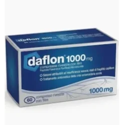 Daflon 1000 - Trattamento di emorroidi e fragilità capillare - 60 compresse rivestite - 1000 mg