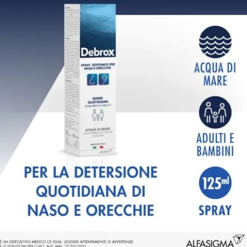 Debrox Spray Naso Orecchie - Spray isotonico per la detersione quotidiana - 125 ml