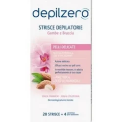 Depilzero Strisce Depilatorie Gambe e Braccia Aloe Vera 22 Pezzi