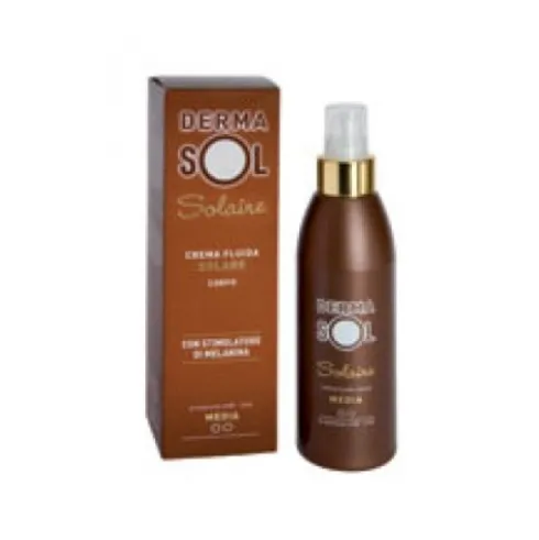 DERMASOL Solaire Crema Corpo Fluida con Stimolatore di Melanina Protezione Solare Media 125 ml