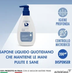 Dermon Detergente Mani - Con agenti di controllo microbico, idratanti ed antiossidanti - 200 ml