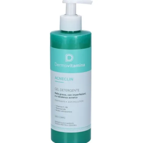 Dermovitamina Acneclin Gel Detergente Purificante Riequilibrante Pelle Grassa 400ml
