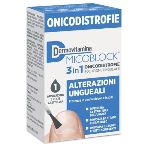 Dermovitamina Micoblock Onicodistrofie 3 in 1 - Soluzione ungueale per alterazioni ungueali - 7 ml