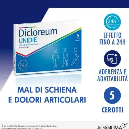 Dicloreum Unidie 5 Cerotti Medicati 136 mg