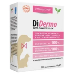 Didermo Alimento Complementare Cani Cute e Mantello Omega 3 Biotina 20 Bustine 10g