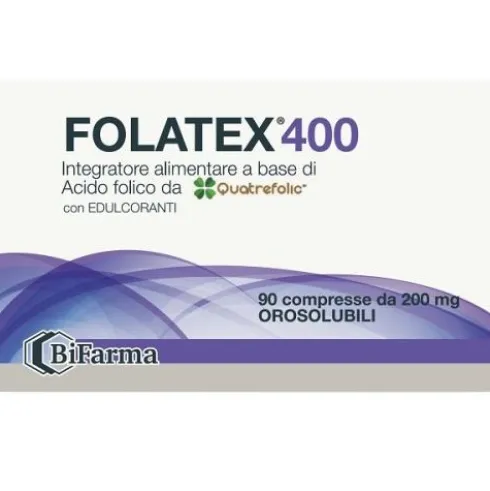 Difass Folatex 400 Integratore Acido Folico per Gravidanza, 90 Compresse