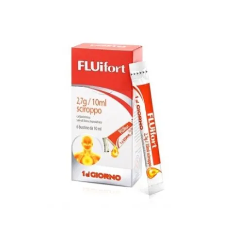 Dompe' Fluifort Mucolitico Sciroppo per la Tosse Fluidificante 6 Bustine