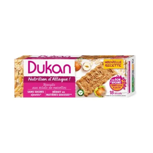 Dukan Biscotti Crusca d'Avena Nocciola, Ricchi di Fibre - 6 Sacchetti