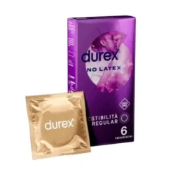 Durex No Latex Profilattici Anallergici Easy-on 56mm Lubrificati - 6 Pezzi
