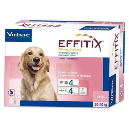 Effitix Spot-On Cani Taglia Grande 20-40kg Antipulci e Zecche