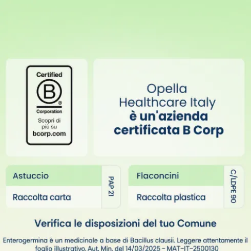 Enterogermina 2 Miliardi - Equilibrio della flora batterica intestinale - 10 flaconcini da 5 ml