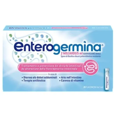 Enterogermina 2 Miliardi - Equilibrio della flora batterica intestinale - 20 flaconcini da 5 ml