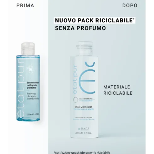 Etat Pur Acqua Micellare - Detergente struccante per viso e occhi - 200 ml