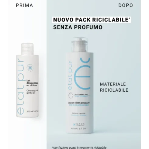 Etat Pur Latte Struccante - Latte detergente e struccante per viso e occhi - 200 ml