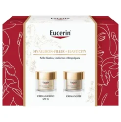 Eucerin Cofanetto di Natale 2023 Hyaluron Filler Elasticity Giorno - Crema viso da giorno SPF15 50 ml + Crema Notte 50 ml