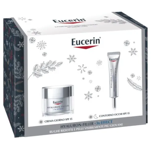 Eucerin Cofanetto di Natale Hyaluron Filler - Crema viso da giorno SPF15 50 ml + Contorno occhi SPF15 15 ml