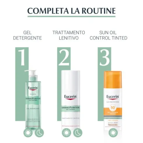 Eucerin Dermopurifyer Trattamento Lenitivo - Crema viso lenitiva per pelle a tendenza acneica - 50 ml