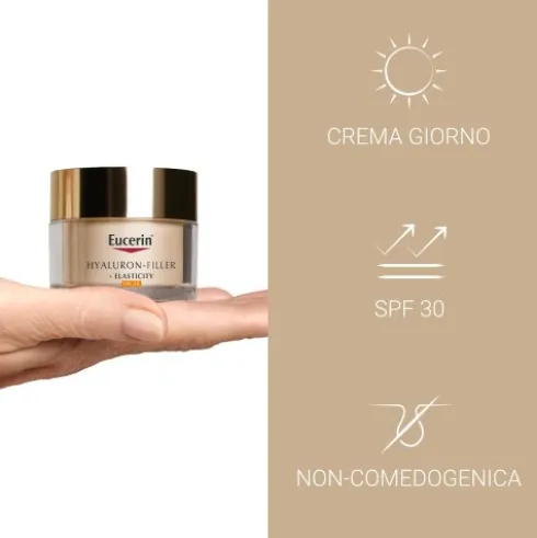 Eucerin Hyaluron Filler + Elasticity Crema Viso SPF30 - Crema viso da giorno antirughe - 50 ml