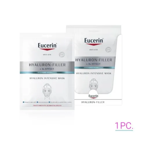 Eucerin Hyaluron Filler + 3X Effect Maschera Intensiva Antirughe - Maschera viso in tessuto per rughe sottili - 1 pezzo