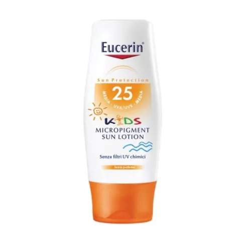 Eucerin Sun Kids Latte Solare Spf 25 - Latte solare senza profumo per bambini dai 6 mesi in su - 150 ml