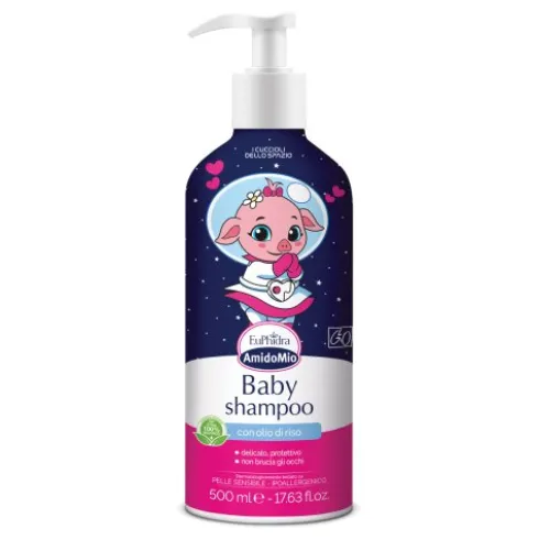 Euphidra Amido Mio Baby Shampoo - Shampoo per bambini delicato e non brucia agli occhi - 500 ml