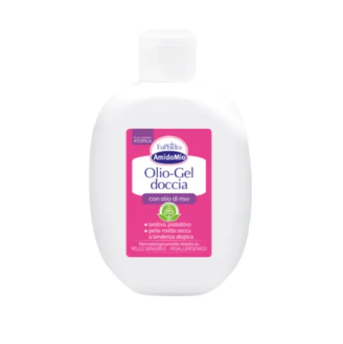 Euphidra Amido Mio Olio-Gel Doccia - Gel doccia lenitivo per pelle secca a tendenza atopica - 200 ml