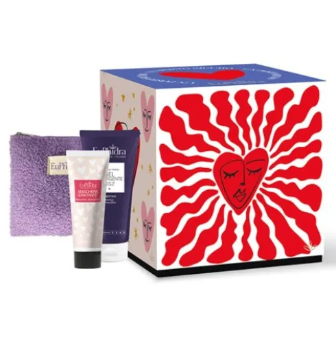 Euphidra Cofanetto di Natale Un Posto Sicuro - Gel detergente 200 ml + Maschera idratante 30 ml + Beauty Pochette
