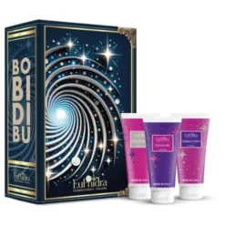 Euphidra Cofanetto di Natale Bobidibu - Scrub corpo esfoliante 100 ml + Doccia gel idratante 100 ml + Crema corpo idratante 100 ml