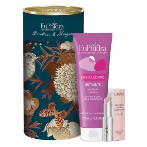 Euphidra Cofanetto di Natale Il rintocco di Mingun - Kit Balsamo Nutrire - Balsamo labbra + Crema Corpo nutriente