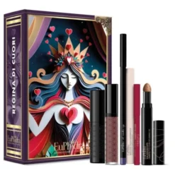 Euphidra Cofanetto di Natale Regina Di Cuori - Matita labbra + Stick blush bronzy + Kaleidoscope ombretto + Rossetto liquido + Matita occhi + Matitone occhi waterproof