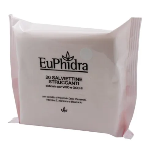 Euphidra Salviettine Struccanti - Salviettine delicate per viso e occhi - 20 pezzi