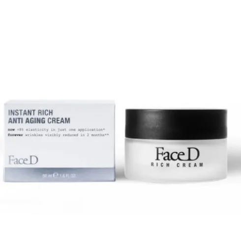 FaceD Instant Anti Aging Rich Crema Ricca - Crema anti-età globale adatta per viso e collo - 50 ml