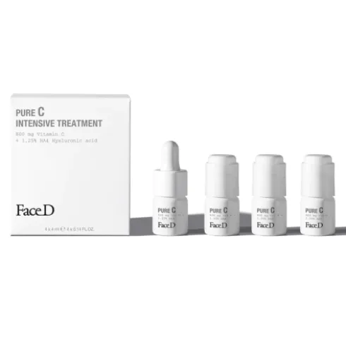 FaceD Pure C Booster Illuminante Viso - Trattamento antietà a base di vitamina C - 4 flaconi