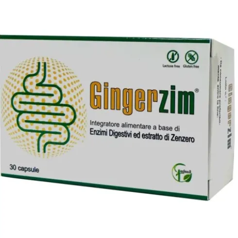 Fedisil Gingerzim Integratore Digestivo per Digestione - 30 Capsule