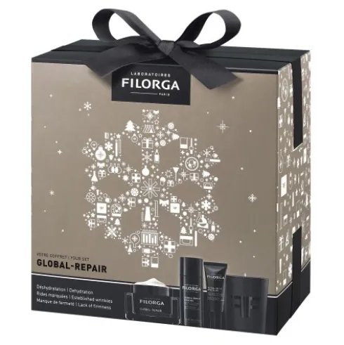 Filorga Cofanetto di Natale Global Repair - Crema antietà globale + Lozione rivitalizzante + Contorno occhi e labbra + Candela profumata