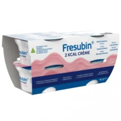 Fresubin 2kcal Crema Fragola - Supplemento nutrizionale orale al cucchiaio per malnutrizione - 4 coppette da 125 g ciascuna