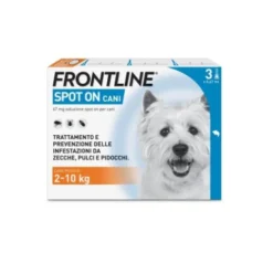 Frontline Spot On Cani da 2 a 10 kg - Pipette antiparassitarie per cani piccoli Contro Pulci, Zecche E Pidocchi - 3 pipette